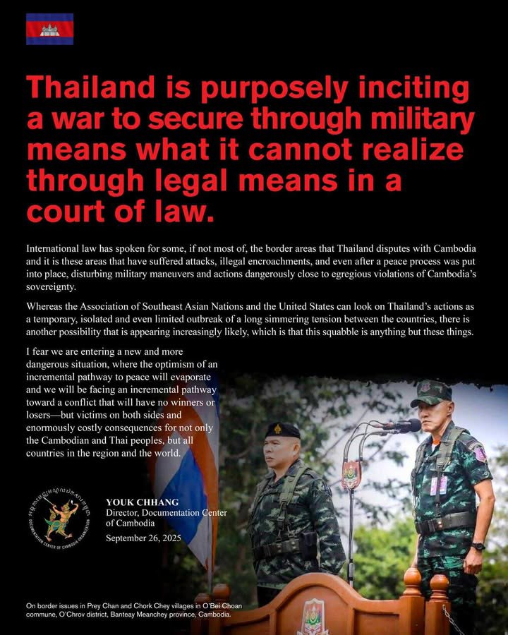 ភាគីថៃបានបង្កហេតុ ដោយបានបាញ់គ្រាប់កាំភ្លើងជាច្រើនគ្រាប់ រួចចោទកម្ពុជា