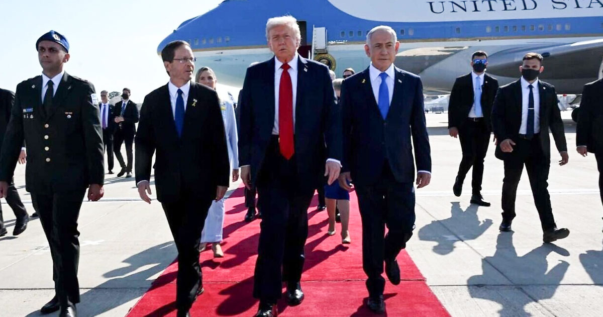 លោក Trump បានទៅដល់ប្រទេសអ៊ីស្រាអែលនៅថ្ងៃចន្ទនេះ