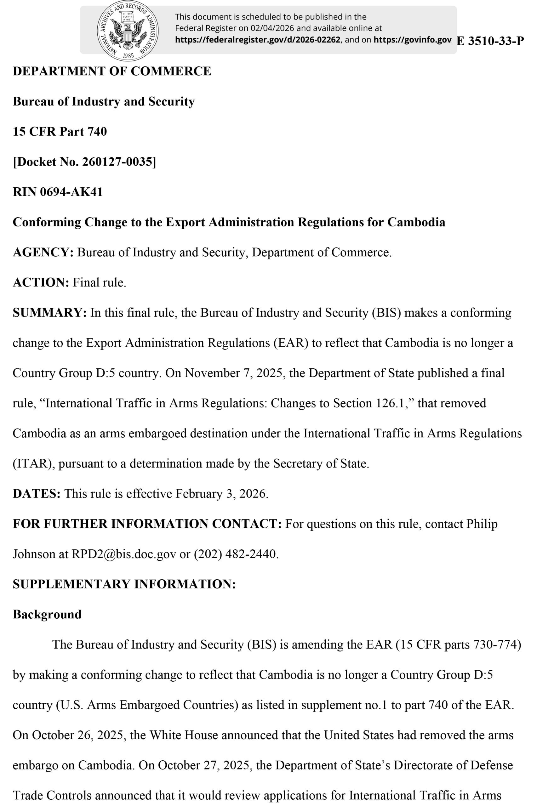 អាមេរិកលុបចោល«ការហាមឃាត់លក់អាវុធឱ្យកម្ពុជា»