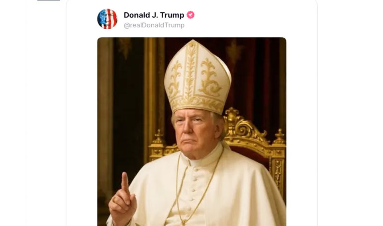 លោក Trump រងការរិះគន់ពីអ្នកកាន់សាសនាកាតូលិក បន្ទាប់ពីបង្ហោះរូបភាពដែលបង្កើតដោយ AI ជា សម្តេចប៉ាប